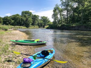 Kayaks on Middle Raccoon River Trail