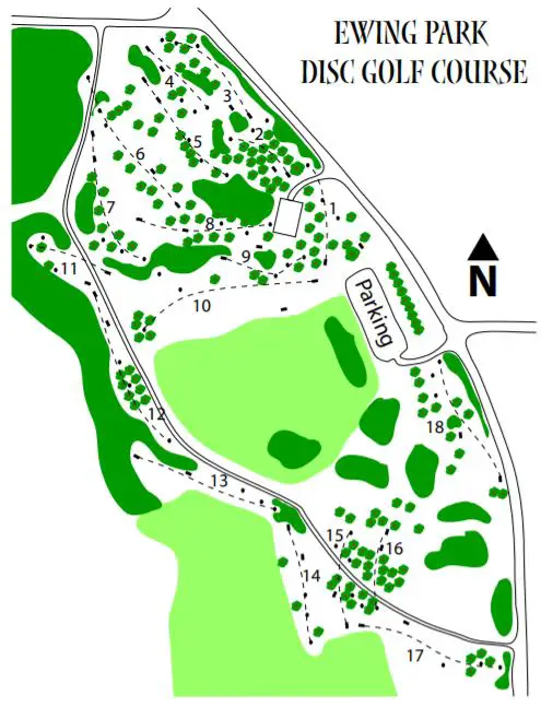 Ewing Park Disc Golf Course Map
