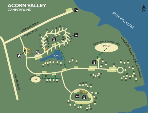Acorn Valley Campground Map