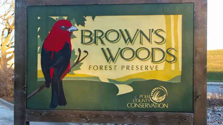 Brown's woods sign