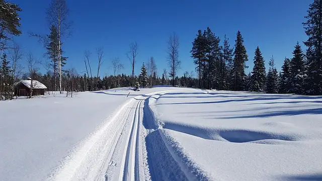 Groomed cross country ski trail