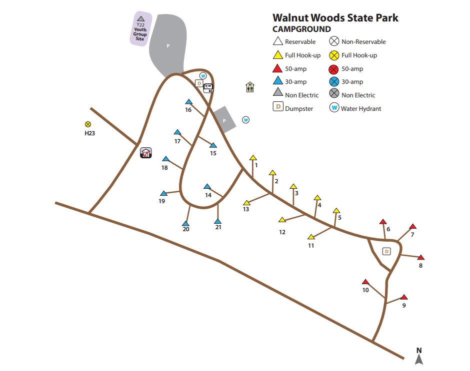 Walnut Woods Campground Map