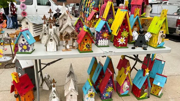 Birdhouses for sale at the Saturday Market