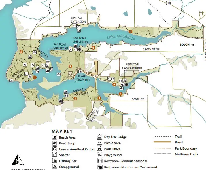Lake Macbride State Park Map