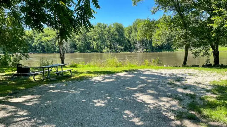 Non-electric campsite on the Cedar River