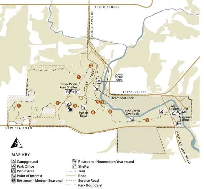 Wildcat Den State Park Map