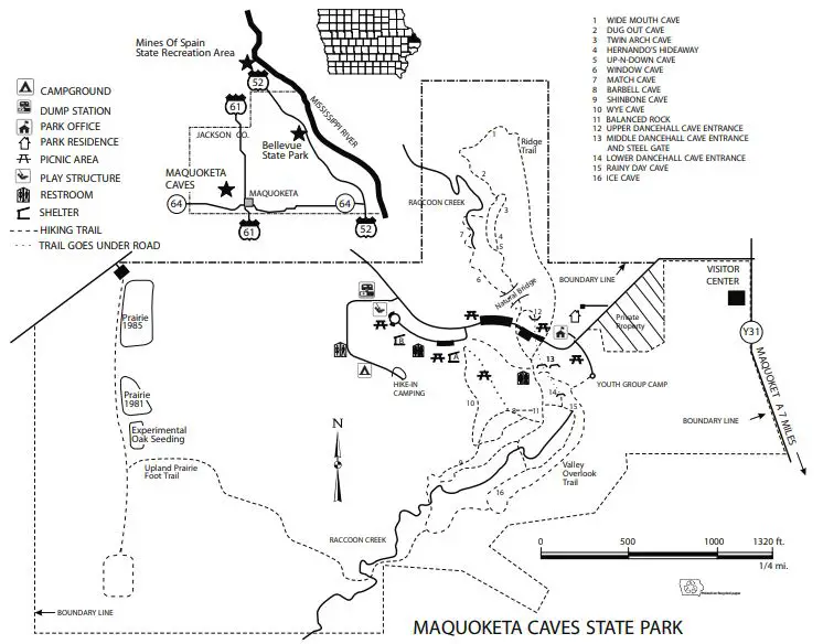 Maquoketa Caves State Park Map